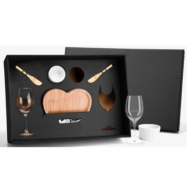 Conjunto Para Vinho Com Petisqueira 8 Peças Welf Kt-90006