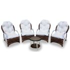 Conjunto Páscoa - 4 Poltronas + 1 Mesa Redonda - Duna Cru