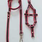 Conjunto Peitoral Cachorro Smooty Pet P Listrado Vinho/branco