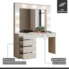 Conjunto Penteadeira Camarim 184x136cm Anne E Espelho Decorat