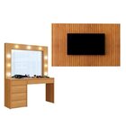 Conjunto Penteadeira Camarim 5 Gavetas Bulgária E Painel Para