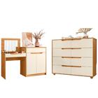 Conjunto Penteadeira Com Escrivaninha E Comôda Tundra Carvalh