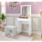 Conjunto Penteadeira Com Espelho 1 Gaveta E Banqueta Sofia