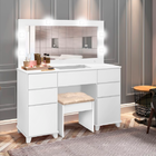 Conjunto Penteadeira e Banqueta Camarim Clean Com 02 Portas e