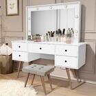 Conjunto Penteadeira E Banqueta Recife Branco