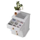 Conjunto Penteadeira Eloa Branco + Mesa De Cabeceira Rossi