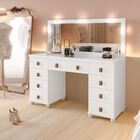 Conjunto Penteadeira Eloa Branco + Mesa De Cabeceira Rossi