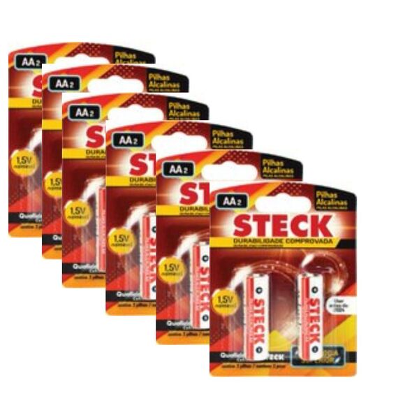 Conjunto Pilha Alcalina Steck 1.5v Tipo Aa Com 36 Unidades