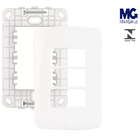 Conjunto Placa 4x2 3 Postos Branca Com Suporte Margirius B3