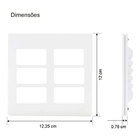 Conjunto Placa 4x4 6 Posto Branca Com Suporte Margirius B3