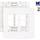 Conjunto Placa 4x4 6 Posto Branca Com Suporte Margirius B3