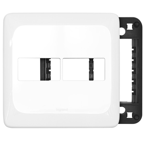 Conjunto Placa com Suporte 1+1 Posto Juntos 4x4 Branco Pial Pop