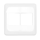 Conjunto Placa com Suporte 2+2 Posto Juntos 4x4 Branco Pial Pop