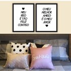 Conjunto Placas Decorativas Casal Frase Meu Riso É Tão Feliz