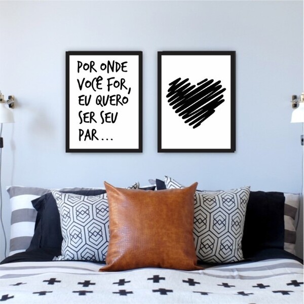Conjunto Placas Decorativas Casal Por Onde Você For Quero Ser