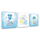 Conjunto Placas Quadros Decorativos 3 Pçs 20x20 It's A Boy