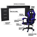 Conjunto Playerxtreme Pro Mesa Preto Texturizado E Cadeira Ga