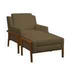 Conjunto Poltrona Com Puff Decorativa Sala De Estar Lecce Pés