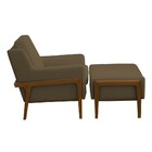 Conjunto Poltrona Com Puff Decorativa Sala De Estar Lecce Pés