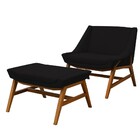 Conjunto Poltrona Com Puff Decorativas Sala De Estar Annecy L