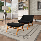 Conjunto Poltrona Com Puff Decorativas Sala De Estar Annecy L