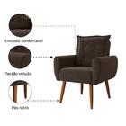 Conjunto Poltrona Decorativa Dakota Para Sala Recepção Com Pé