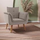 Conjunto Poltrona Decorativa Japeri Inca Sépia