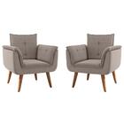 Conjunto Poltrona Decorativa Japeri Inca Sépia
