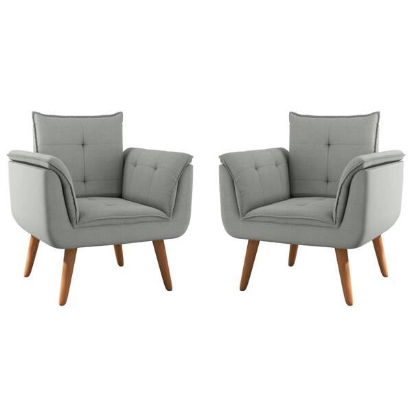 Conjunto Poltrona Decorativa Japeri Linha Grafite