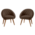 Conjunto Poltrona Decorativa Maricá Inca Marrom