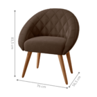 Conjunto Poltrona Decorativa Maricá Inca Marrom