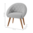 Conjunto Poltrona Decorativa Maricá Linha Cinza