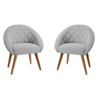 Conjunto Poltrona Decorativa Maricá Linha Cinza