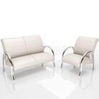 Conjunto Poltrona Decorativa Polly 2 Lugares E 1 Lugar - Bege