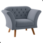 Conjunto Poltrona Decorativa Roseira Inca Chumbo