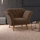 Conjunto Poltrona Decorativa Roseira Inca Marrom