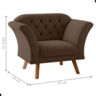 Conjunto Poltrona Decorativa Roseira Inca Marrom