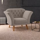 Conjunto Poltrona Decorativa Roseira Inca Sépia