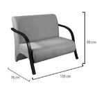 Conjunto Poltrona Decorativa Venus Braço Madeira Kit 3 Peças