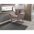 Conjunto Poltrona E Namoradeira Opala Veludo  Imbuia