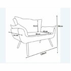 Conjunto Poltrona E Namoradeira Opala Veludo  Imbuia