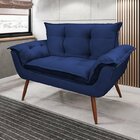 Conjunto Poltrona E Namoradeira Opala Veludo  Imbuia