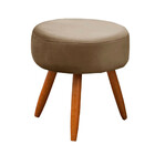 Conjunto Poltrona E Puff Decorativo Opala Veludo Marrom Casto