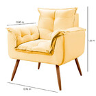 Conjunto Poltrona E Puff Decorativo Opala Veludo Star Confort