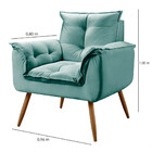 Conjunto Poltrona E Puff Decorativo Opala Veludo Star Confort