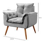 Conjunto Poltrona E Puff Decorativo Opala Veludo Star Confort