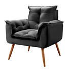 Conjunto Poltrona E Puff Decorativo Opala Veludo Star Confort