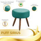 Conjunto Poltrona E Puff Decorativo Opala Veludo Turquesa Cia