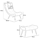 Conjunto Poltrona E Puff Decorativo Sala De Estar Pés Palito