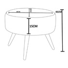 Conjunto Poltrona E Puff Decorativo Sala De Estar Pés Palito